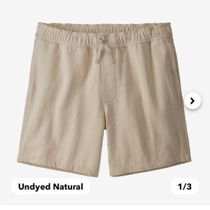 Men's Organic Cotton Volley Shorts -7" in undyed natural
